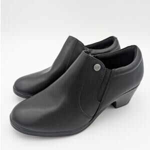Clarks Emily2 Reyna Cushioned Slip On Booties Women's Black Size US9D EU40